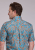 Roper® Men's S/S Turquoise/Rust Desrt Spring Paisley Button Shirt