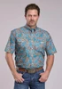 Roper® Men's S/S Turquoise/Rust Desert Spring Paisley Button Shirt