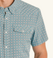 Panhandle Slim® Men's S/S Turquoise Medallion Print Performance Snap Shirt