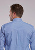 Roper® Men's L/S Blue Mini-Check Poplin Button Shirt