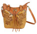 American West® Golden Tan Leather Texas Rose Large Zip Top Bucket Tote