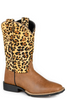 Roper® Girls' Tan/Leopard Square Toe Boots