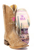 Tin Haul® Ladies' Tan Cacti Embroidered Cacatillow/Saguaro Sole Square Toe Boots