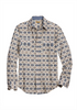 Tin Haul® Men's L/S Cream/Blue Aztec Print Snap Shirt