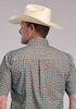 Roper® Men's S/S Brown/Teal Geo Print Button Shirt