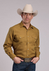 Roper® Men's L/S Camel Brown Solid Broadcloth Snap Shirt