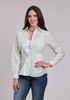 Roper® Ladies' L/S Cream Floral Print Snap Shirt