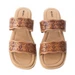 Myra® Ladies' Brown Sante Fe Daisy Leather Two-Strap Sandals