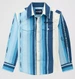 Wrangler® Boys' L/S Blue Clouds Brush Popper Snap Shirt