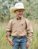 Cinch® Boys' L/S Solid Khaki Button Shirt