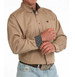 Cinch® Men's L/S Solid Khaki Button Shirt