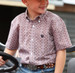 Cinch® Boys' S/S Red/White/Grey Geo Print Button Shirt