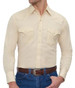 Ely Cattleman® Men's L/S Solid Ecru Western Snap Shirt