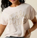 Ariat® Ladies' S/S Cream Saddle Up Rope Stitched T-Shirt