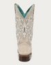 Corral® Ladies' Bone Overlay/Embroidery/Studs  Square Toe Boots