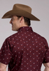 Roper® Men's S/S Wine Americana Skull Print Snap Shirt
