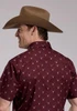 Roper® Men's S/S Wine Americana Skull Print Snap Shirt