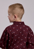 Roper® Boy's S/S Wine Americana Skull Snap Shirt