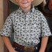 Cinch® Boys' S/S Grey Bronc Print Button Shirt