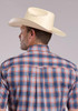 Roper® Men's S/S Blue/Orange Breezy Plaid Button Shirt