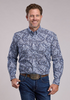 Roper® Men's L/S Blue Windy Paisley Button Shirt