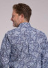 Roper® Men's L/S Blue Windy Paisley Button Shirt