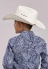 Roper® Boys' L/S Blue Windy Paisley Snap Shirt