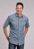 Roper® Men's S/S Blue Wallpaper Print Snap Shirt