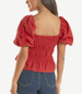 Rock & Roll Denim® Ladies' S/S Red Cutwork Poplin Blouse