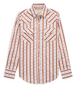 Ely Cattleman® Ladies' L/S Cowboygirl Ranch Rig Rust Rose Stripe Print Granddaddy Snap Shirt