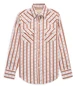 Ely Cattleman® Ladies' L/S Cowboygirl Ranch Rig Rust Rose Stripe Print Granddaddy Snap Shirt