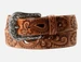 Angel Ranch® Ladies' Tan Floral/Paisley Embossed Cutout Leather Belt
