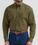 Wrangler® George Strait™ Men's L/S Solid Lichen One Pocket Button Shirt