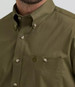 Wrangler® George Strait™ Men's L/S Solid Lichen One Pocket Button Shirt