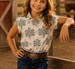 Cotton & Rye Outfitters® Girls' Cap Sleeve Desert Dreamer Aztec Button Shirt