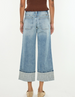 Kan Can USA® Ladies' Mid Rise Wide Leg Cropped Cuffed Jeans