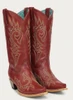Corral® Ladies' Red Flames Embroidery Snip Toe Boots