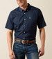 Ariat® Men's S/S Black Mini Leaf Print WF Willem Classic Fit Button Shirt