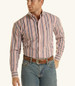 Panhandle Slim® Men's L/S Red Pastel Striped Button Shirt