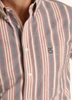 Panhandle Slim® Men's L/S Red Pastel Striped Button Shirt