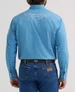 Wrangler® Men's L/S Blue Americana Print Logo Button Shirt