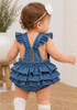 Cotton & Rye Outfitters® Infant Denim Bluebell Ruffle Bubble Romper