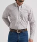 Wrangler® Men's L/S Wine Stripes Cody Johnson Button Shirt