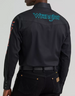 Wrangler® Men's L/S Solid Black/Serape Logo Snap Shirt