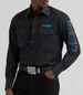 Wrangler® Men's L/S Solid Black/Serape Logo Snap Shirt