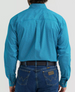 Wrangler® George Strait™ Men's L/S Jeweled Teal Print Button Shirt