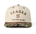 Seager® Cream/Camo Branded Uncle Bill Snapback Cap