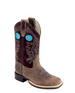 Old West® Children's Brown Bullhide Print Square Toe Boots