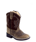 Old West® Infant Brown Bullhide Print Square Toe Boots