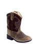 Old West® Infant Brown Bullhide Print Square Toe Boots